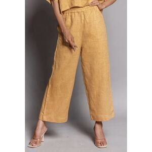 Cynthia Rowley 100% Linen Wide Leg Pants in Tangerine, Women's L, Resort Travel